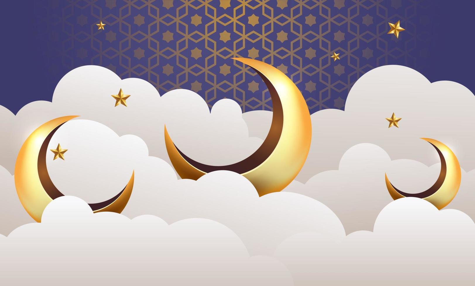 Ilustración de diseño de fondo de banner de ramadan kareem vector