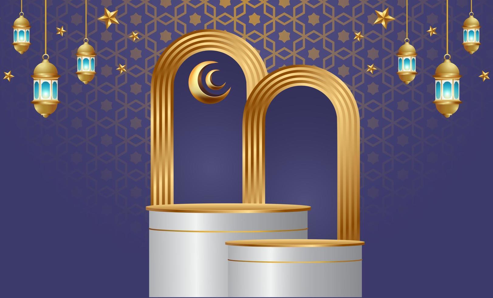 Ilustración de diseño de fondo de banner de ramadan kareem vector