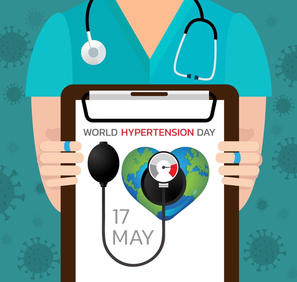 World Hypertension day is observed every year on May 17th. vector