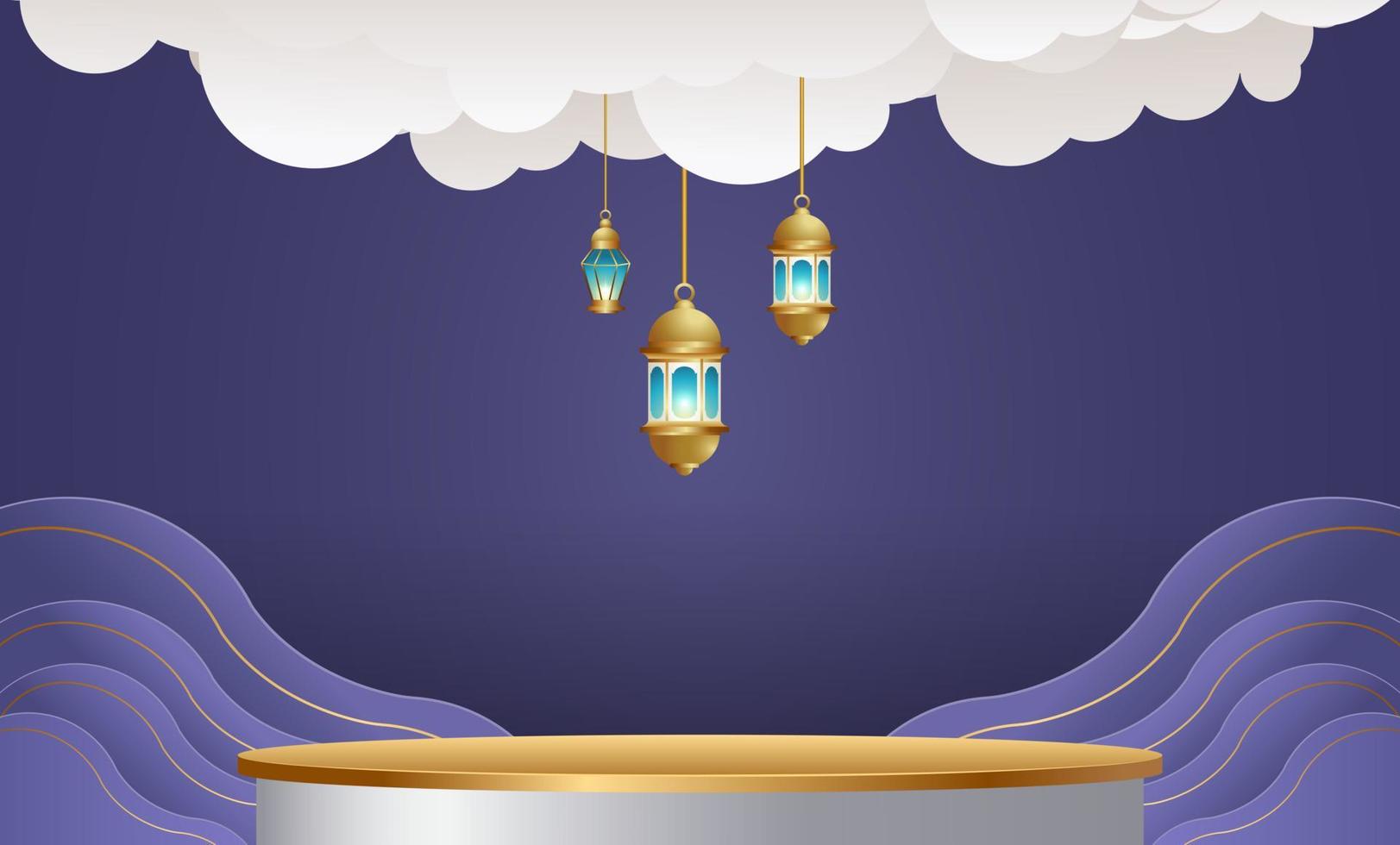 Ilustración de diseño de fondo de banner de ramadan kareem vector