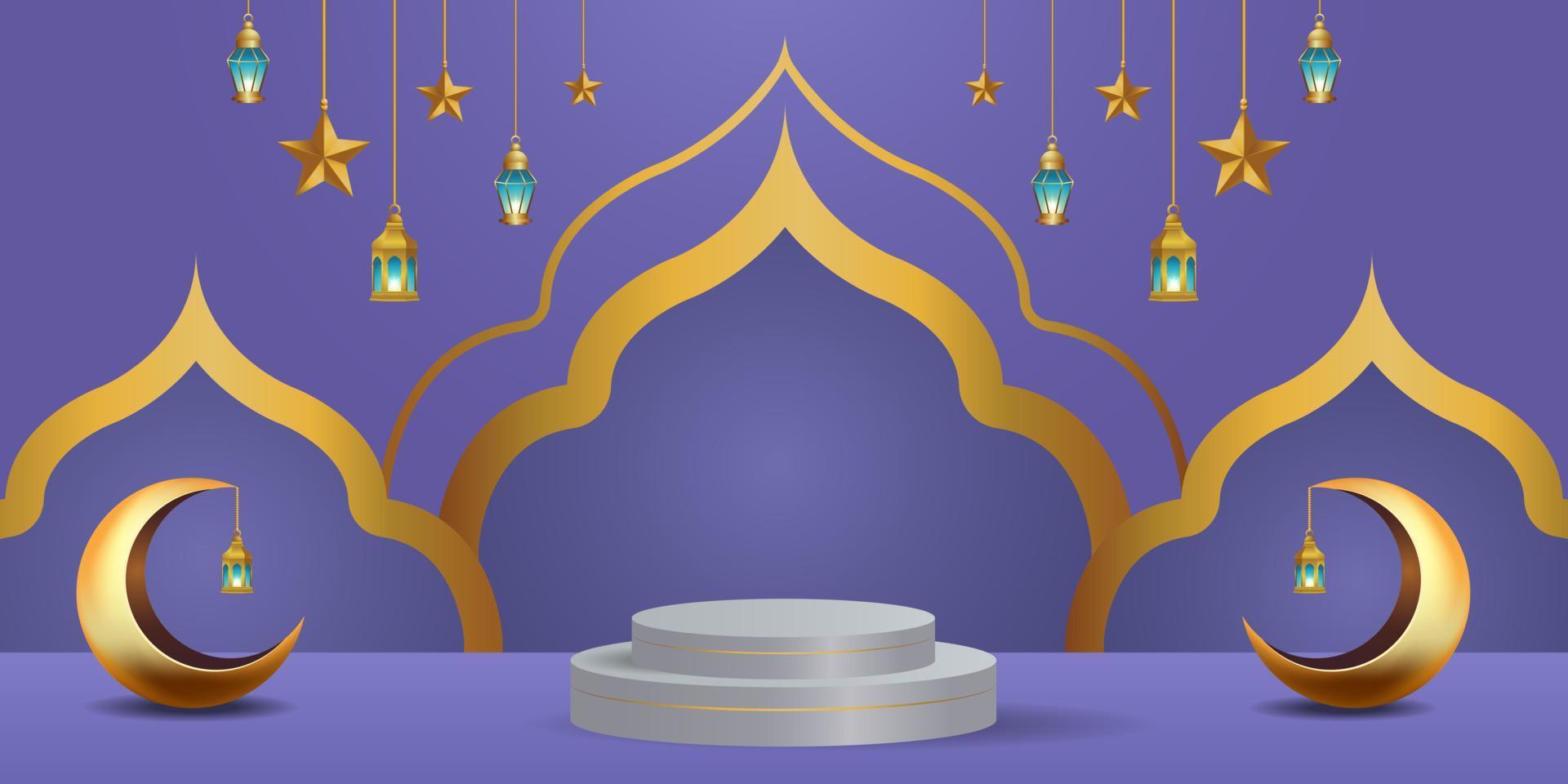 Ilustración de diseño de fondo de banner de ramadan kareem vector