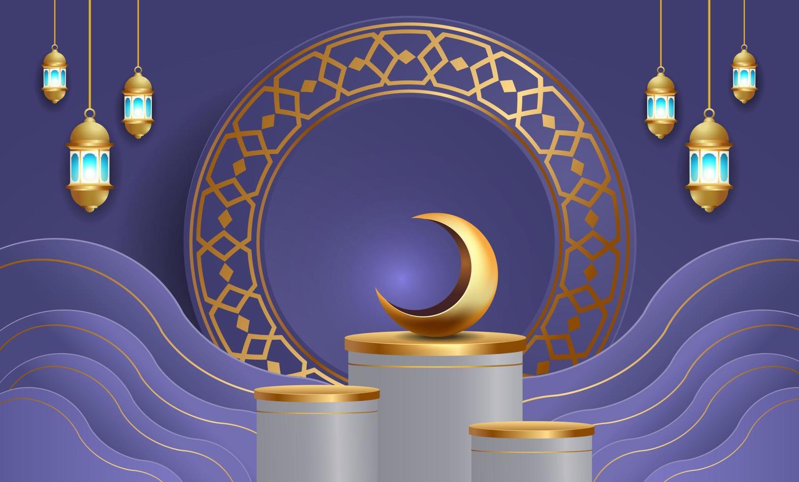 Ilustración de diseño de fondo de banner de ramadan kareem vector