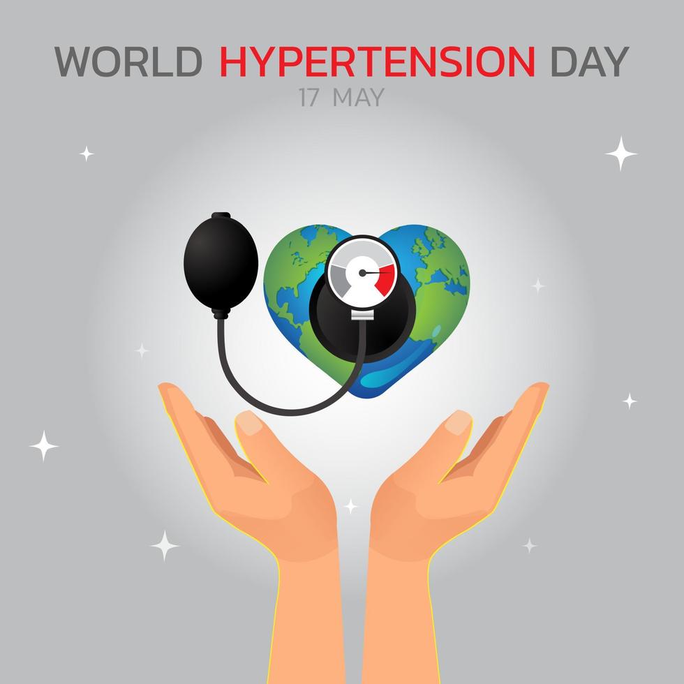 World Hypertension day is observed every year on May 17th. vector