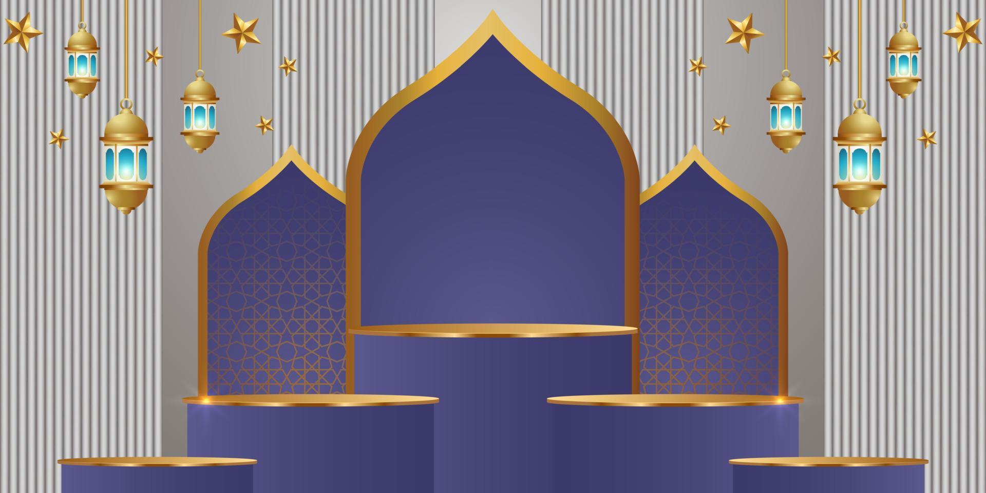 Ilustración de diseño de fondo de banner de ramadan kareem vector