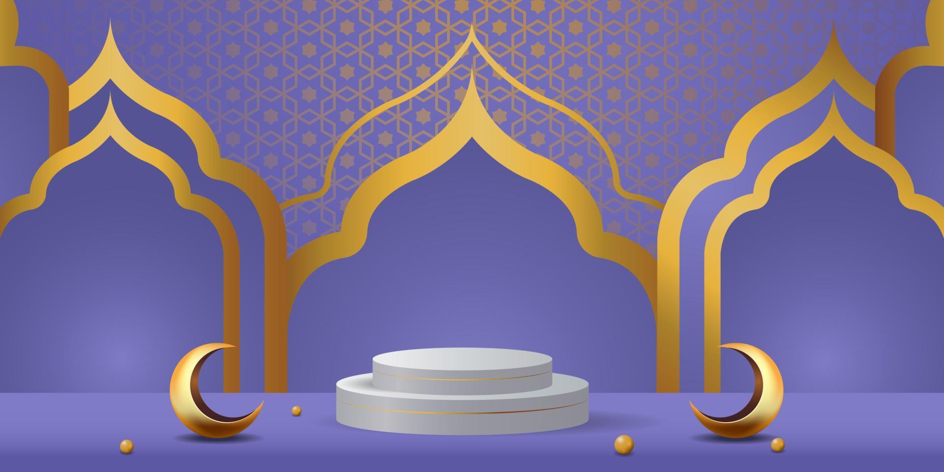 Ilustración de diseño de fondo de banner de ramadan kareem vector