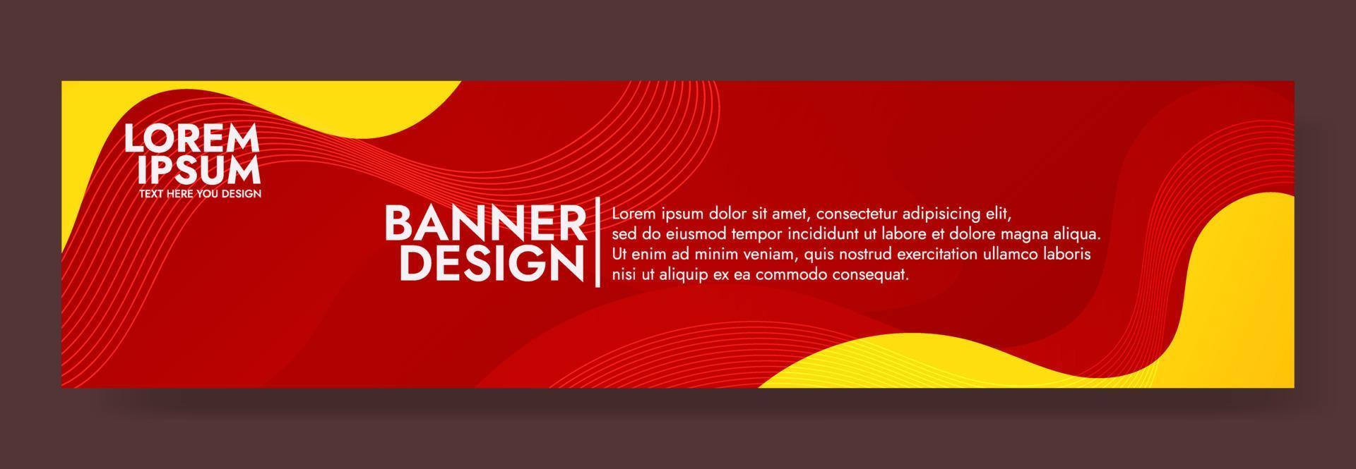 plantilla de banner de onda de fluido rojo abstracto vector