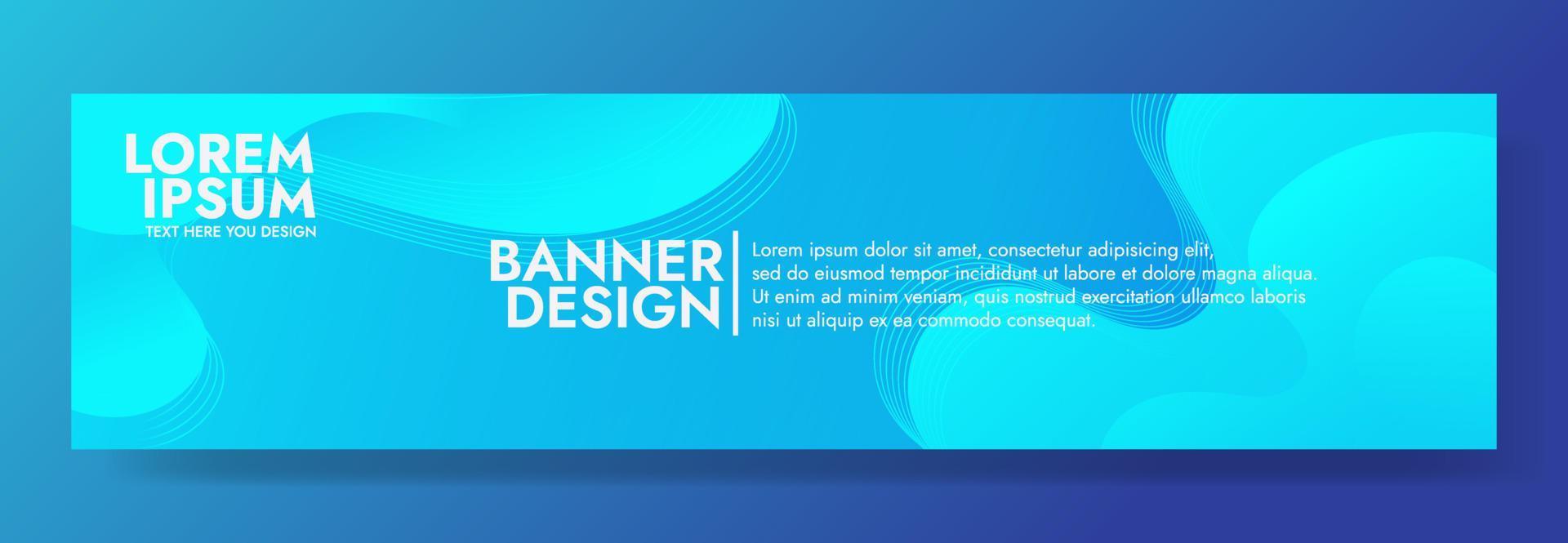 Abstract Blue Fluid Wave Banner Template vector