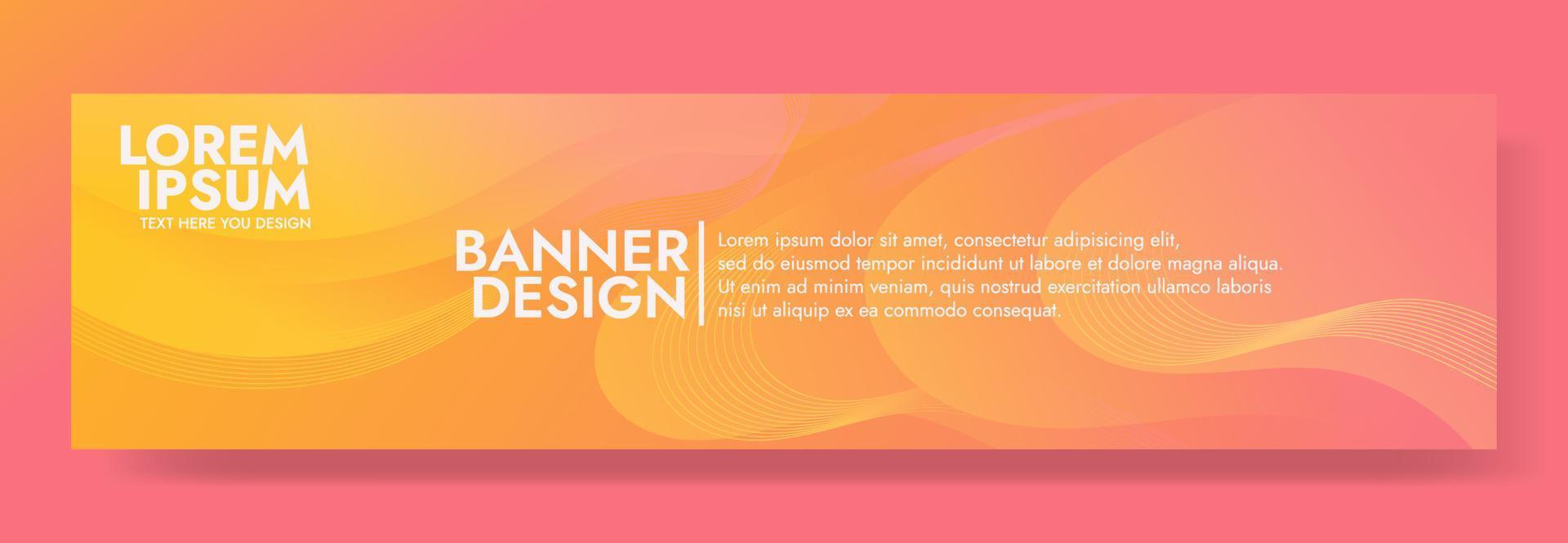 Abstract Orange Fluid Wave Banner Template vector