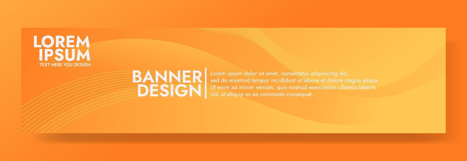 plantilla de banner de onda de fluido naranja abstracto vector