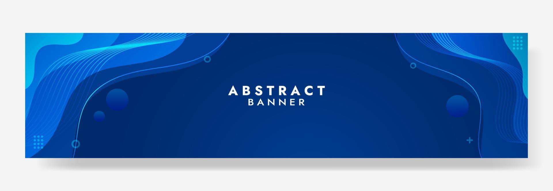 Abstract Blue Fluid Wave Banner Template vector