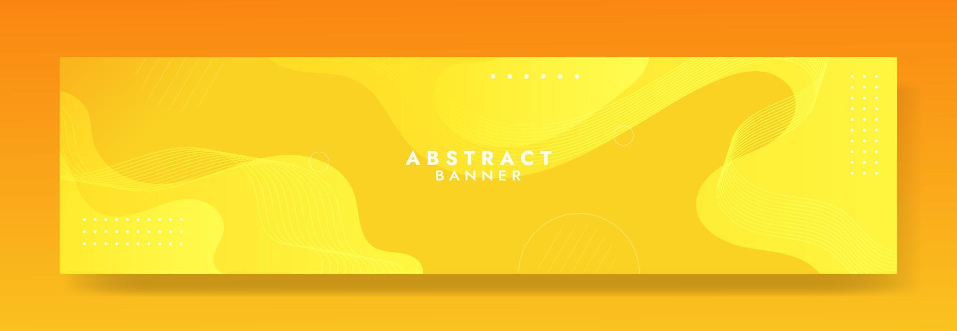 Abstract Yellow Fluid Wave Banner Template vector