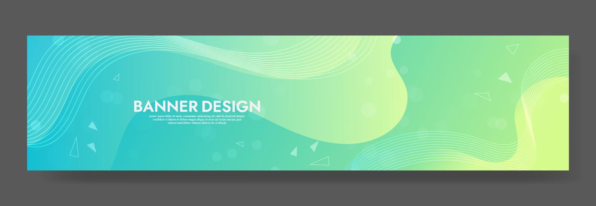 Abstract Green Fluid Wave Banner Template vector