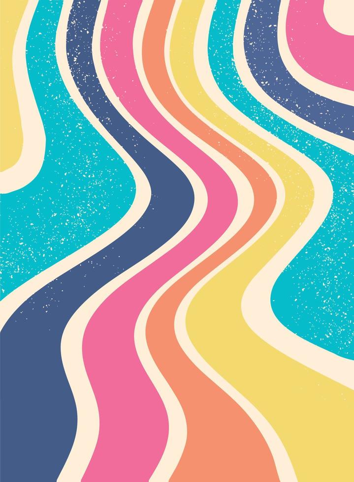 abstract groovy background with wavy textured stripes. Retro funky wallpaper. Good for templates, cards, posters, prints, etc. EPS 10 vector