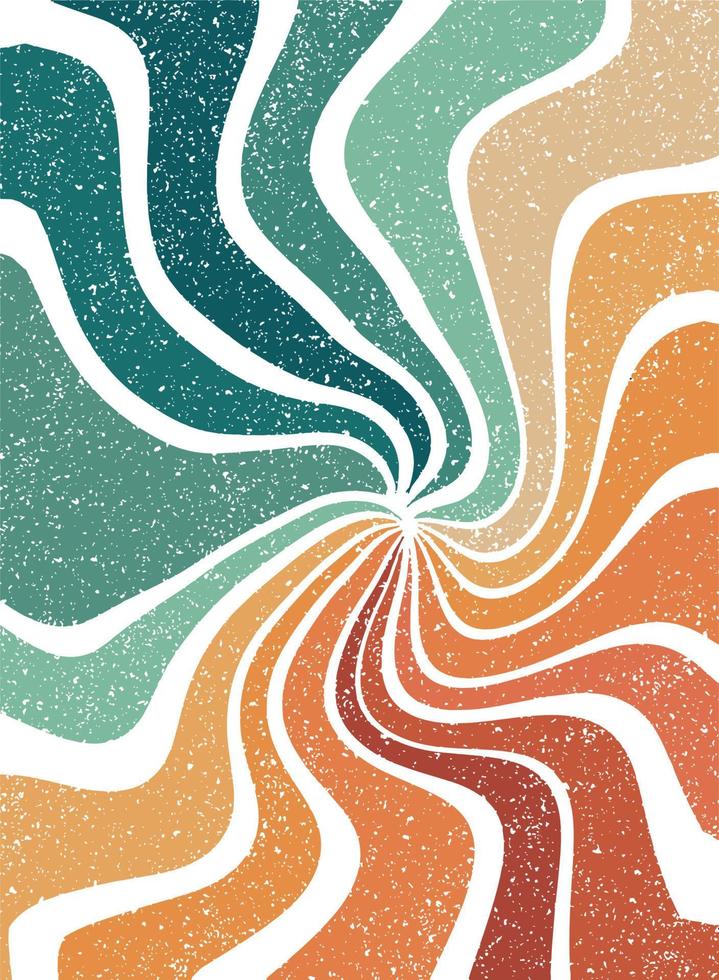 Groovy background with spiral stripes. Abstract retro print, wallpaper, template for posters, cards, etc. EPS 10 vector