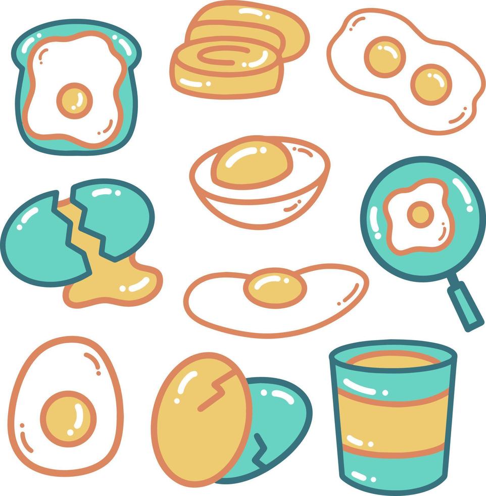 ilustración de doodle de elemento de huevo vector