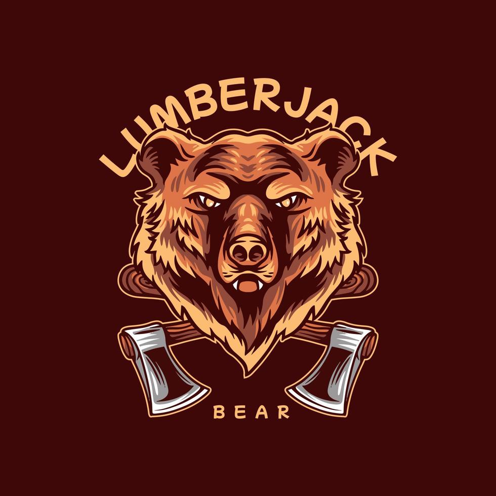 Lumberjack Bear Illustration vector