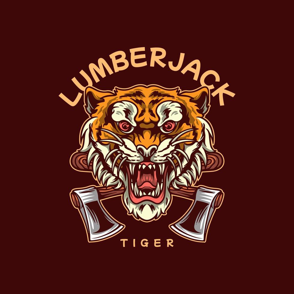 Lumberjack Tiger Illustration vector