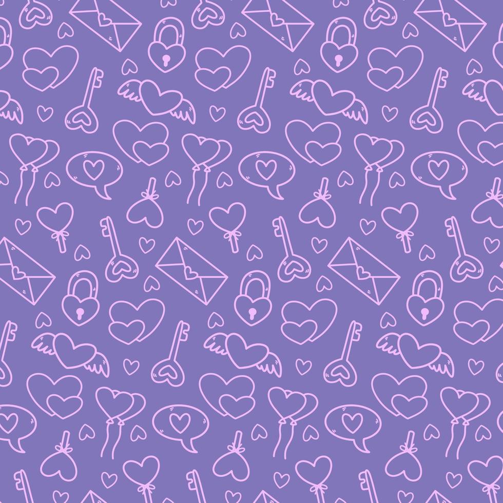 Outline Love Pattern Background vector