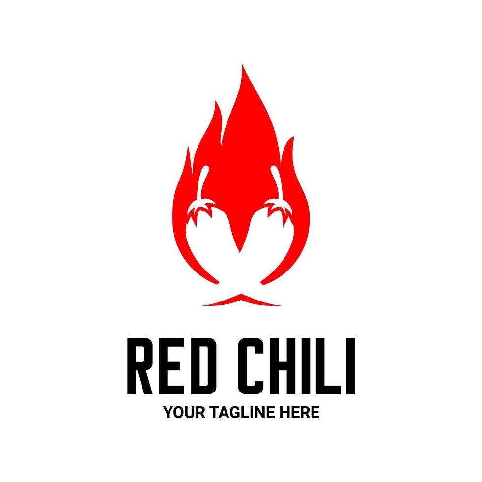 chile and fire vector on white background