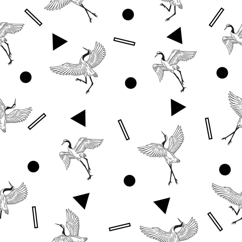 cute many stork animal seamless pattern wallpaper with design white. vector