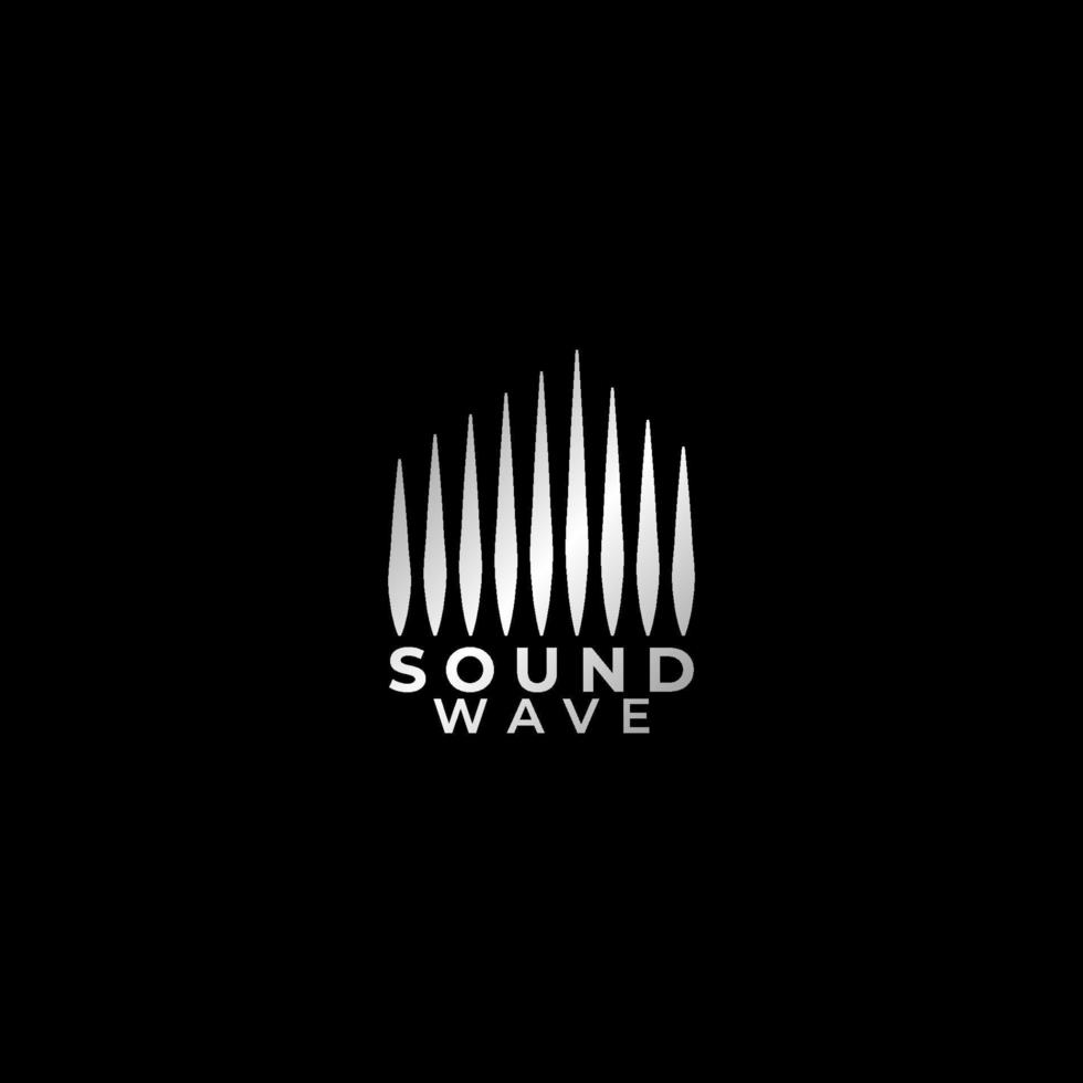 Audio Wave Spectrum Visual Logo, Sharp Spectrum Bar Design Vector,Audio Logo Template, Black and White vector