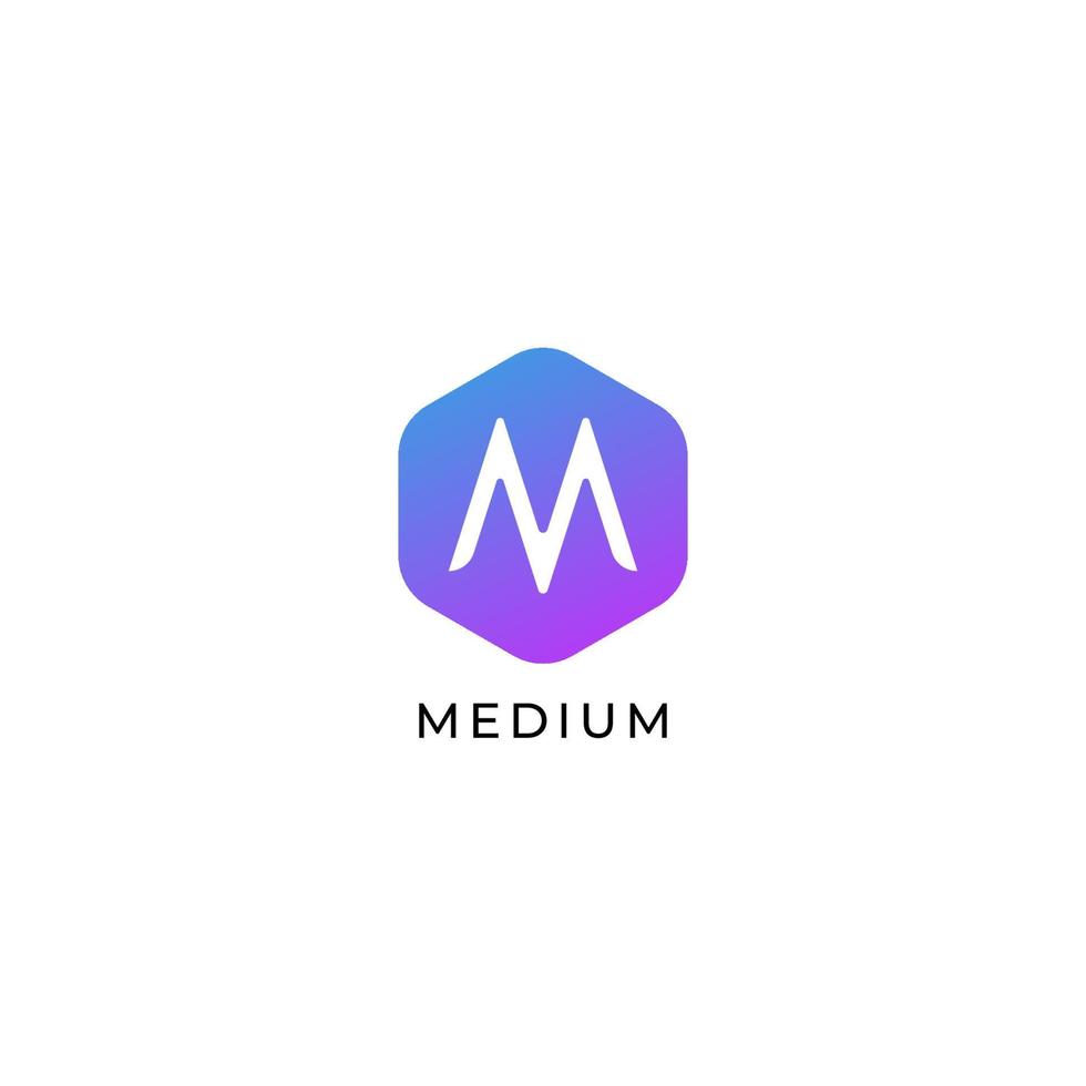 Letter M Logo Design Template, Colorful Hexagon Logo Concept, Simple and Clean vector