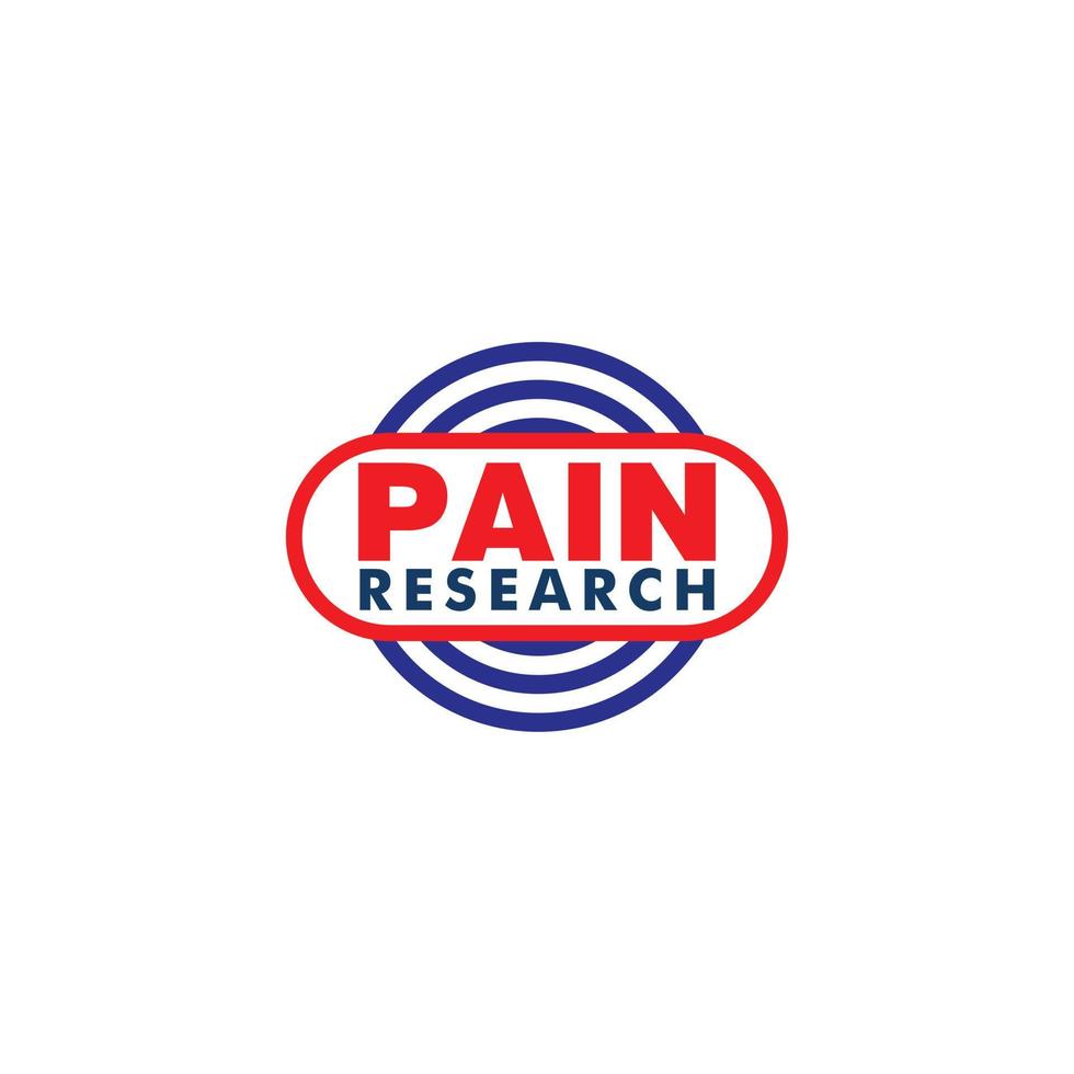 Pain Research Company Logo Design Template, Blue, Red, Simple Logo Concept vector