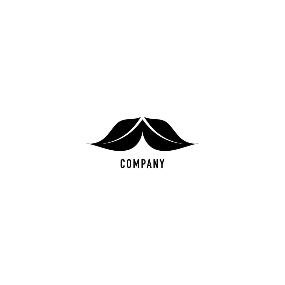 Abstract mustache illustrated with twin leaf shape. facial expressions logo concept isolated on white background. character logo design template vector