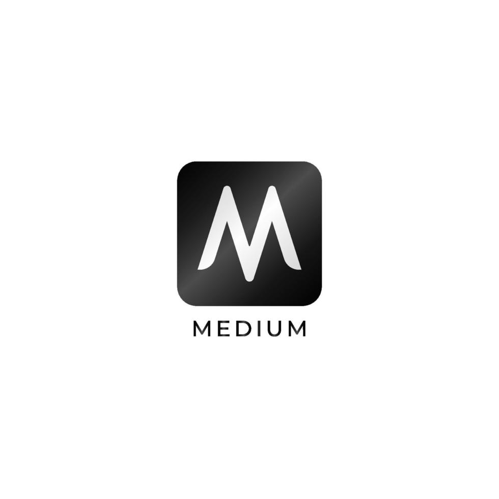 Letter M Logo Design Template, Rounded Square Logo Concept, Black and White, Simple and Clean vector