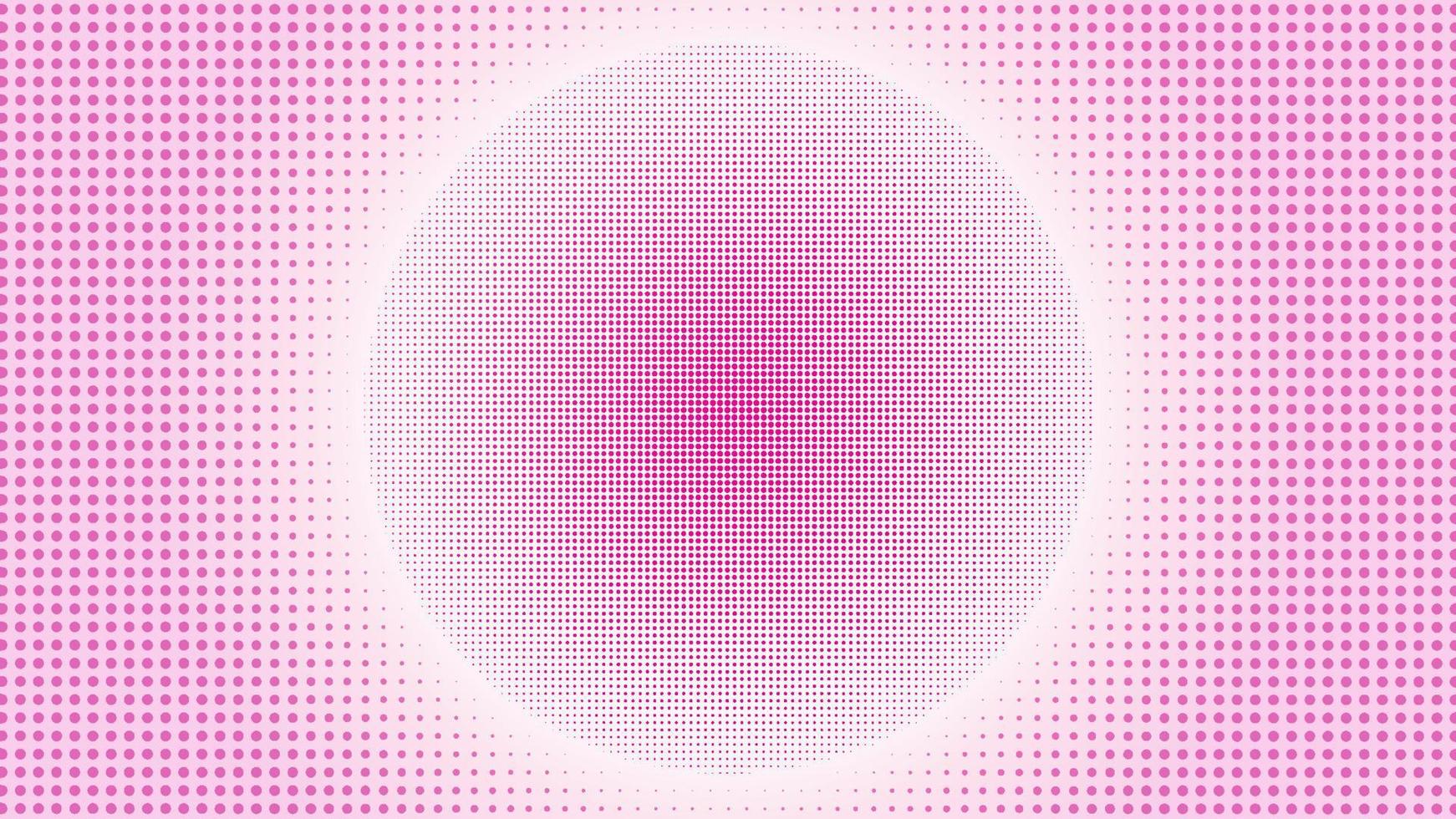 plantilla de diseño de fondo de medio tono con elemento de forma de elipse grande, arte pop, ilustración de patrón de puntos abstractos, gradación violeta rosa, color romántico, día de San Valentín, lunares, lunares vector