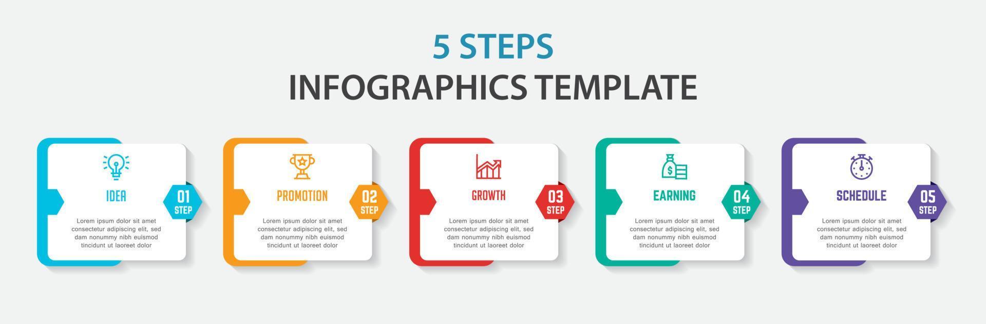 plantilla de elemento de infografía empresarial, plantilla de proceso de paso vector