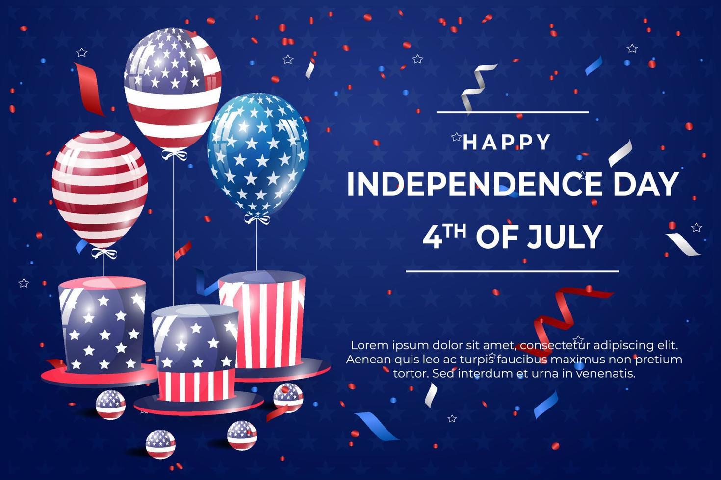 Happy 4th of july american independence day background vector