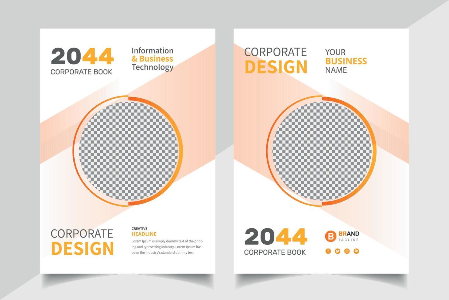 Brochure or flyer layout template, annual report cover design background vector