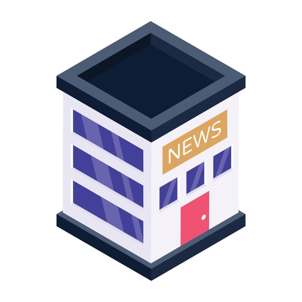 Premium isometric icon of news office vector