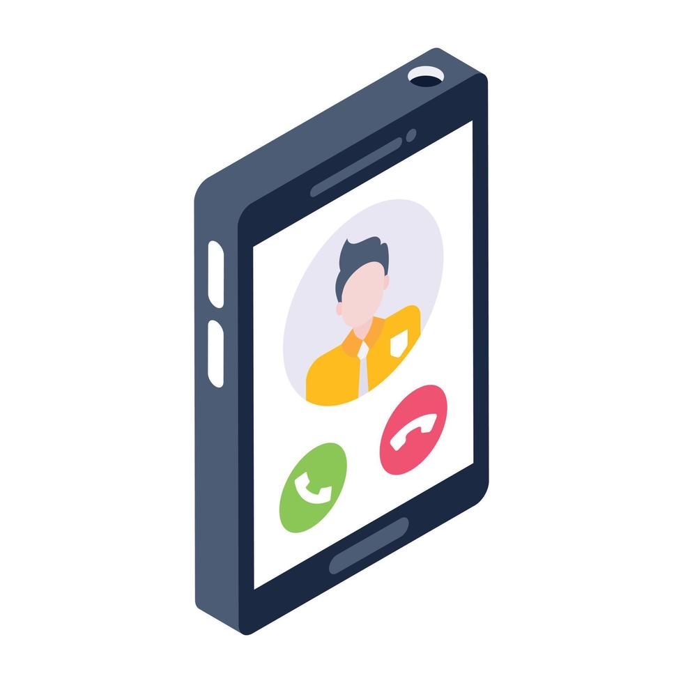 Incoming call isometric icon with scalability vector