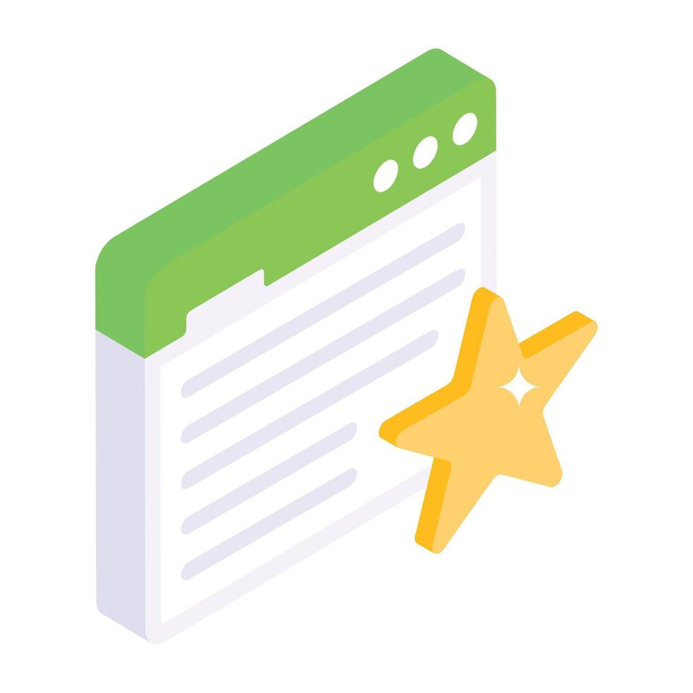 An isometric icon of website ranking vector