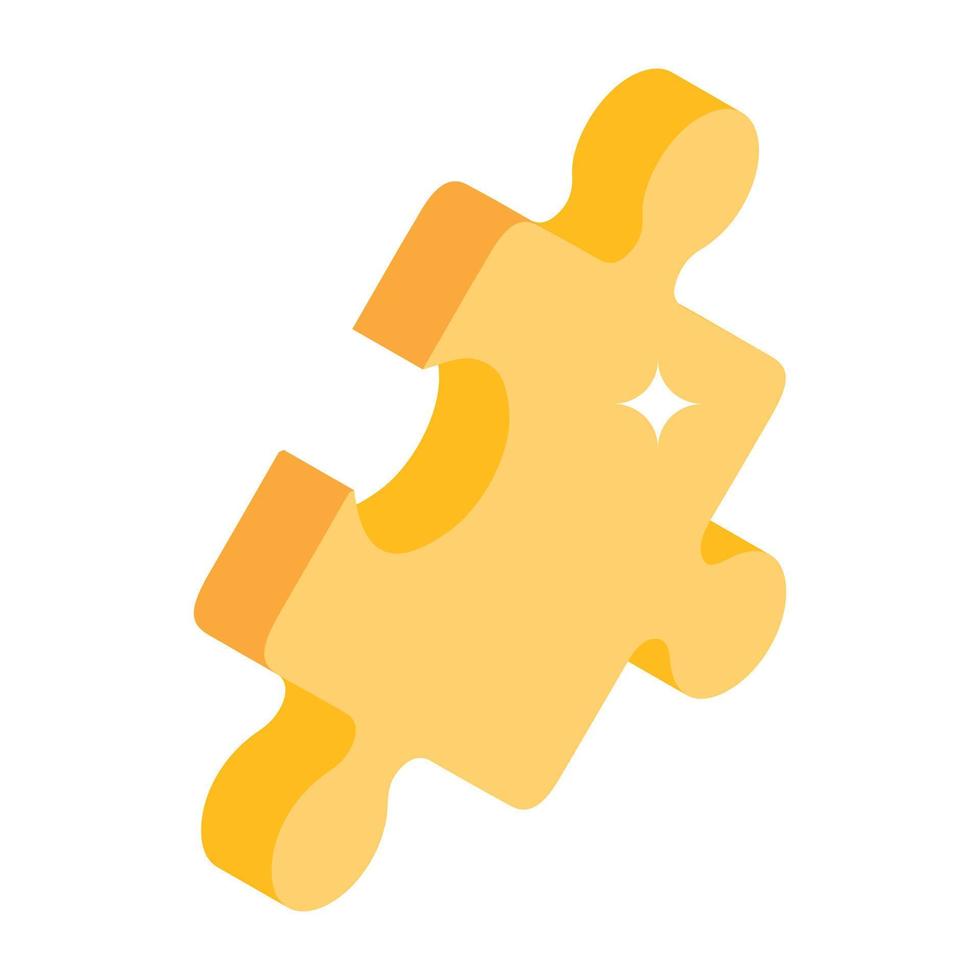 Creative isometric icon of puzzle vector