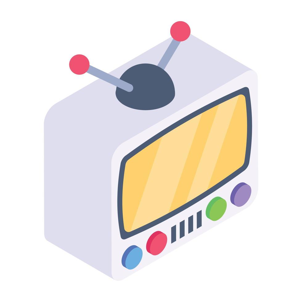 An amazing isometric icon of TV vector