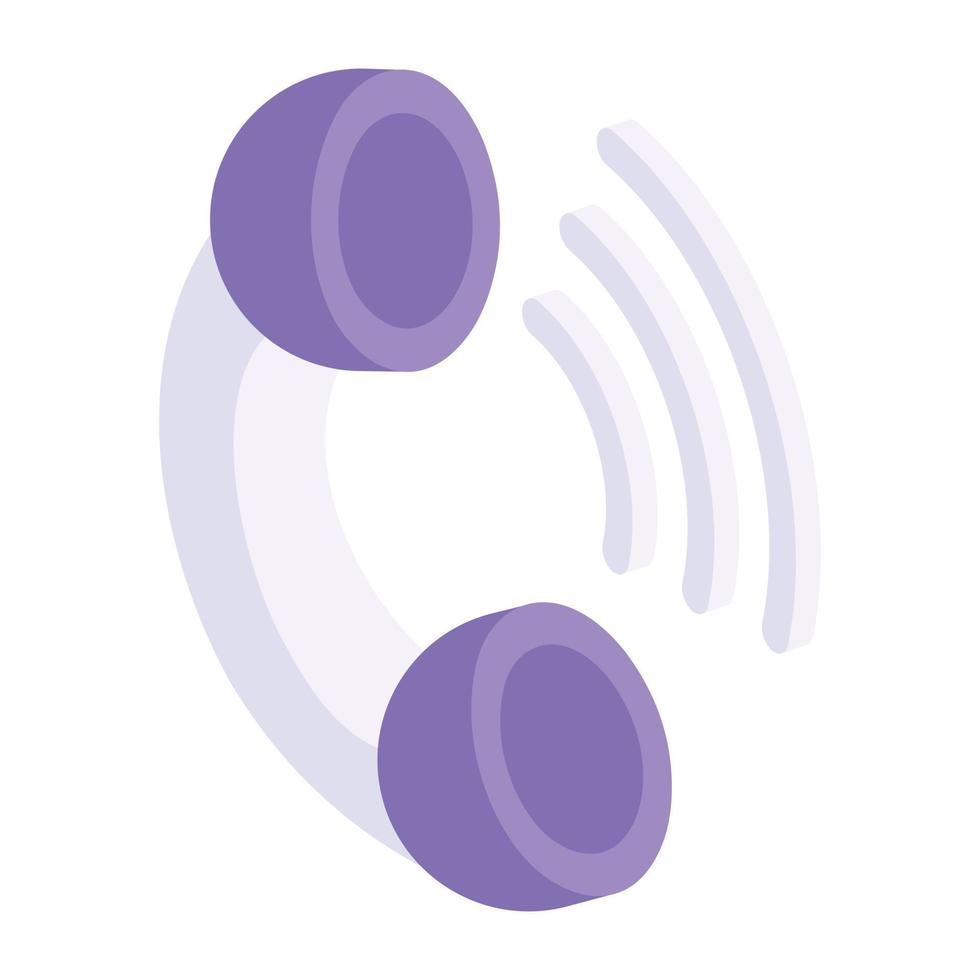 A trendy isometric icon of phone call vector