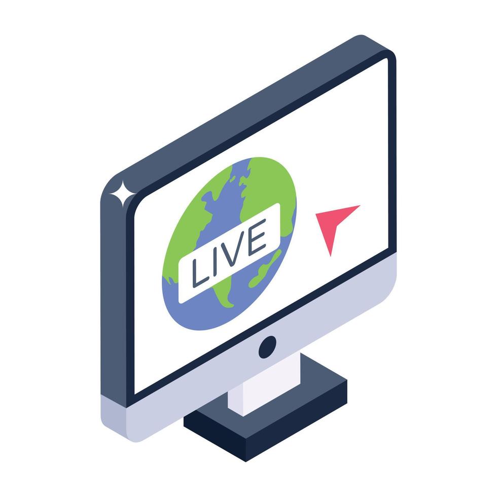 A handy isometric icon of live vector