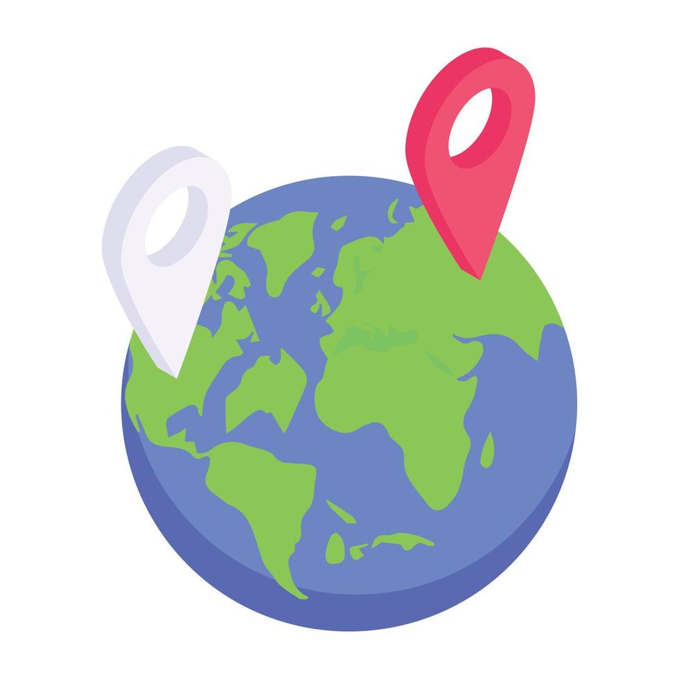 Modern icon of geolocation in 3d style vector