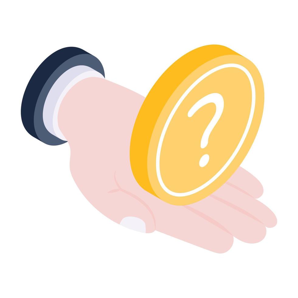 Creatively designed isometric icon of help vector