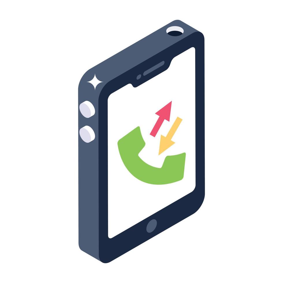 A well-designed isometric icon of call conversion vector