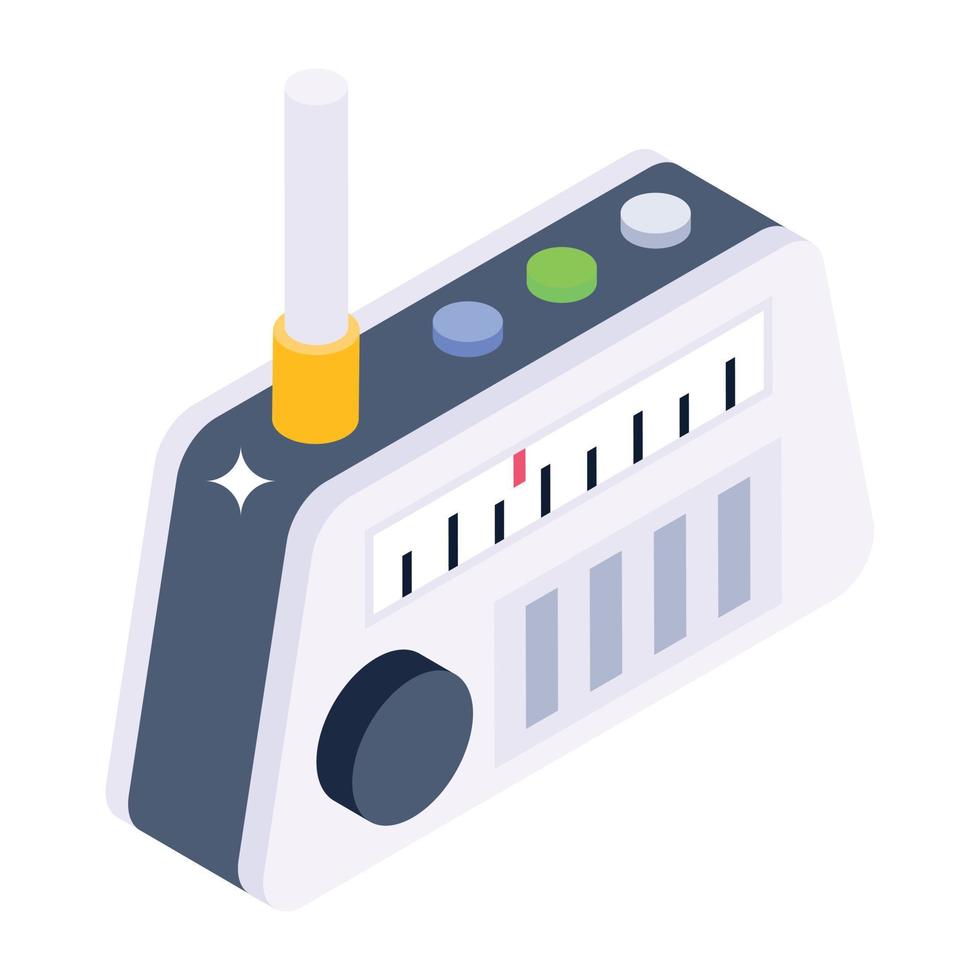 Get hold of this isometric icon of radio set vector