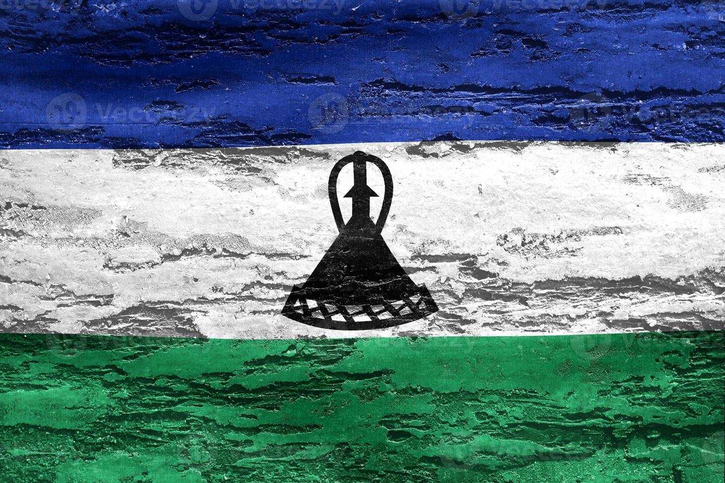 3D-Illustration of a Lesotho flag - realistic waving fabric flag photo