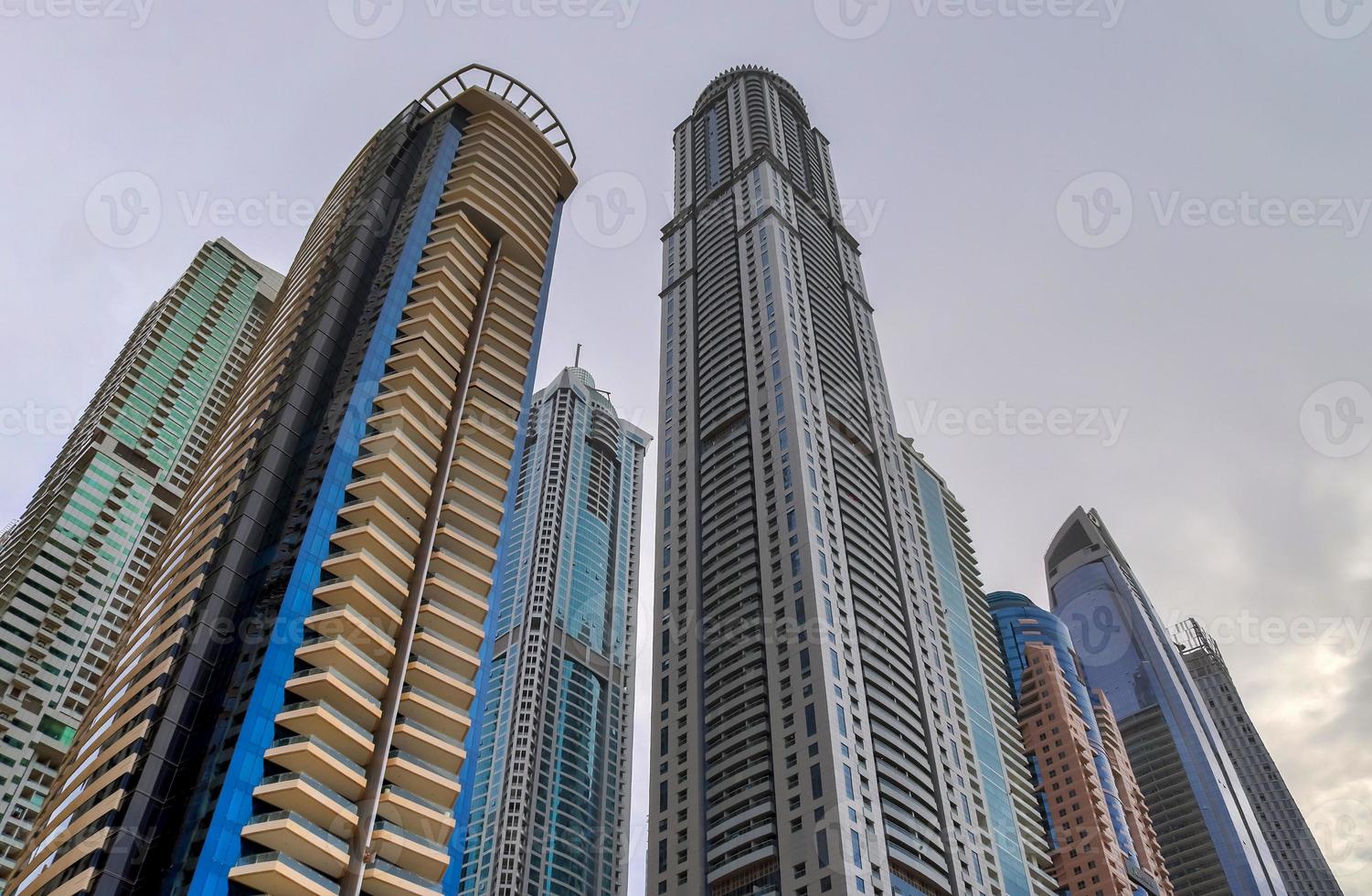 Luxury modern skyscrapers in the center of Dubai city. United Arab Emirates. photo