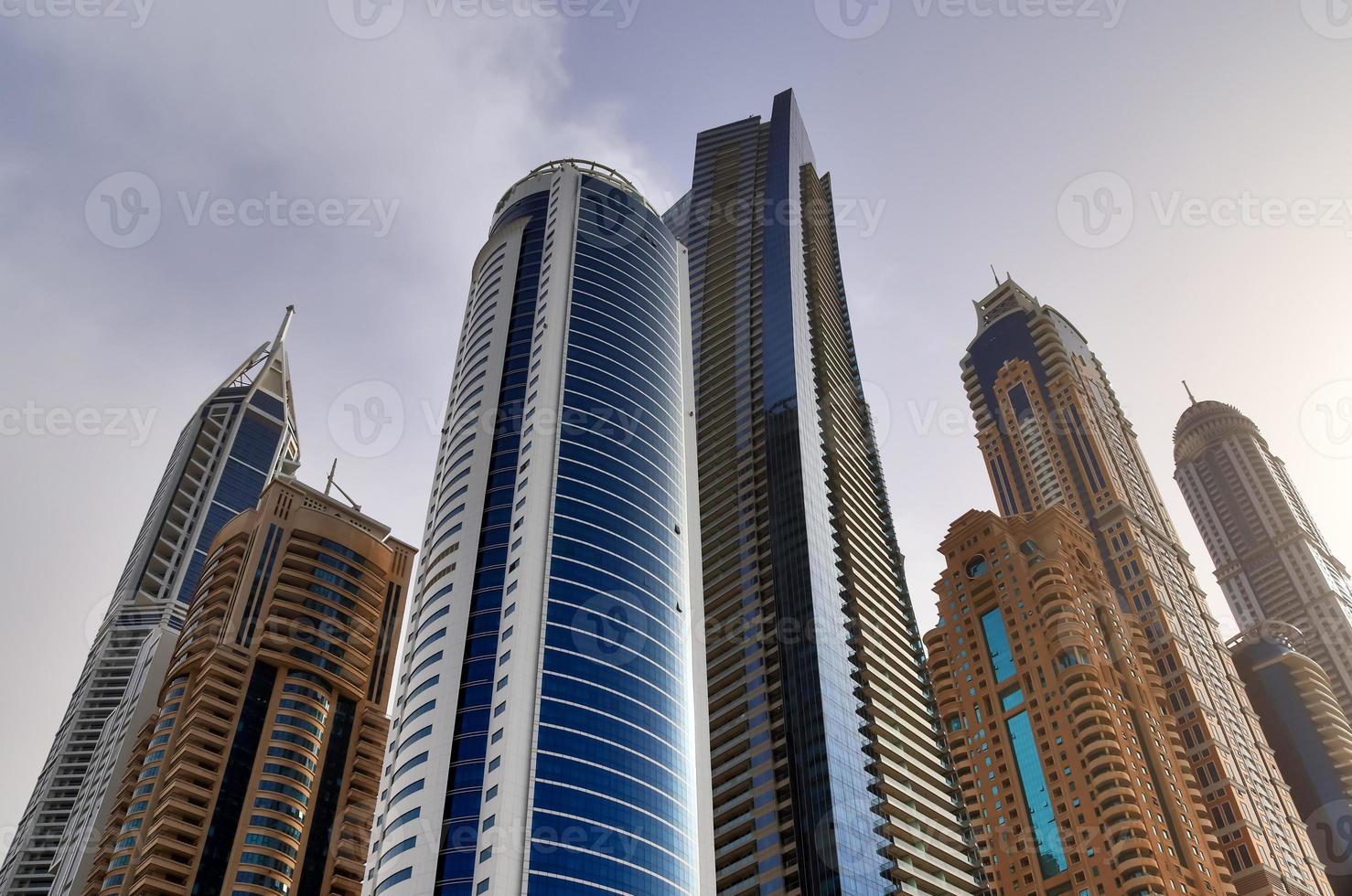 Luxury modern skyscrapers in the center of Dubai city. United Arab Emirates. photo