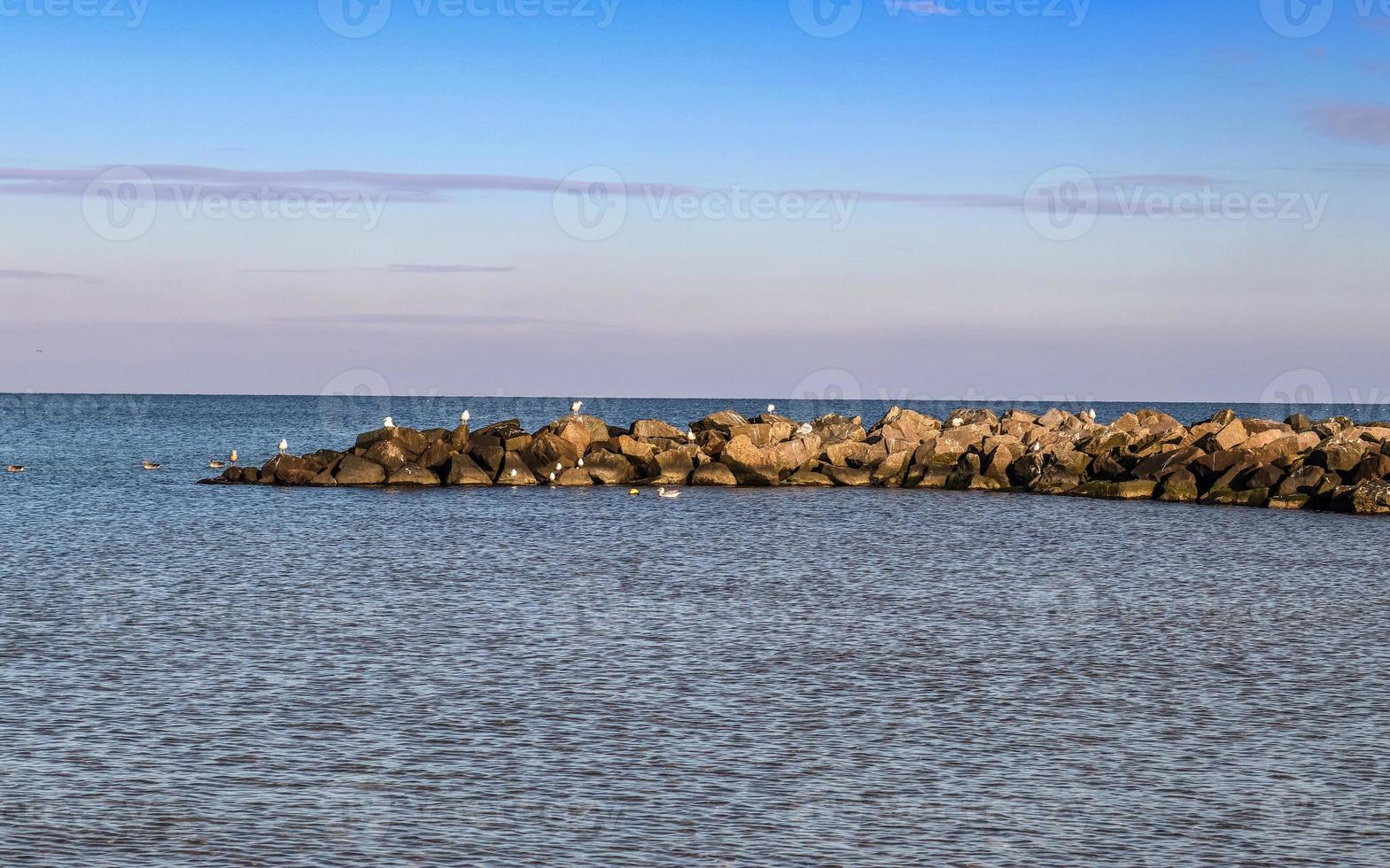 Beautiful view on sandy beaches at the baltic sea on a sunny day photo