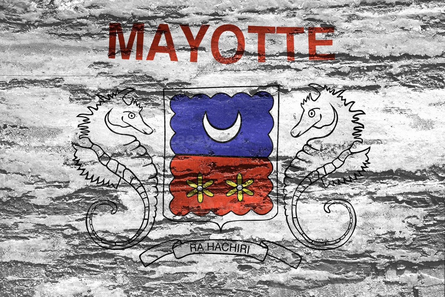 3D-Illustration of a Mayotte flag - realistic waving fabric flag photo