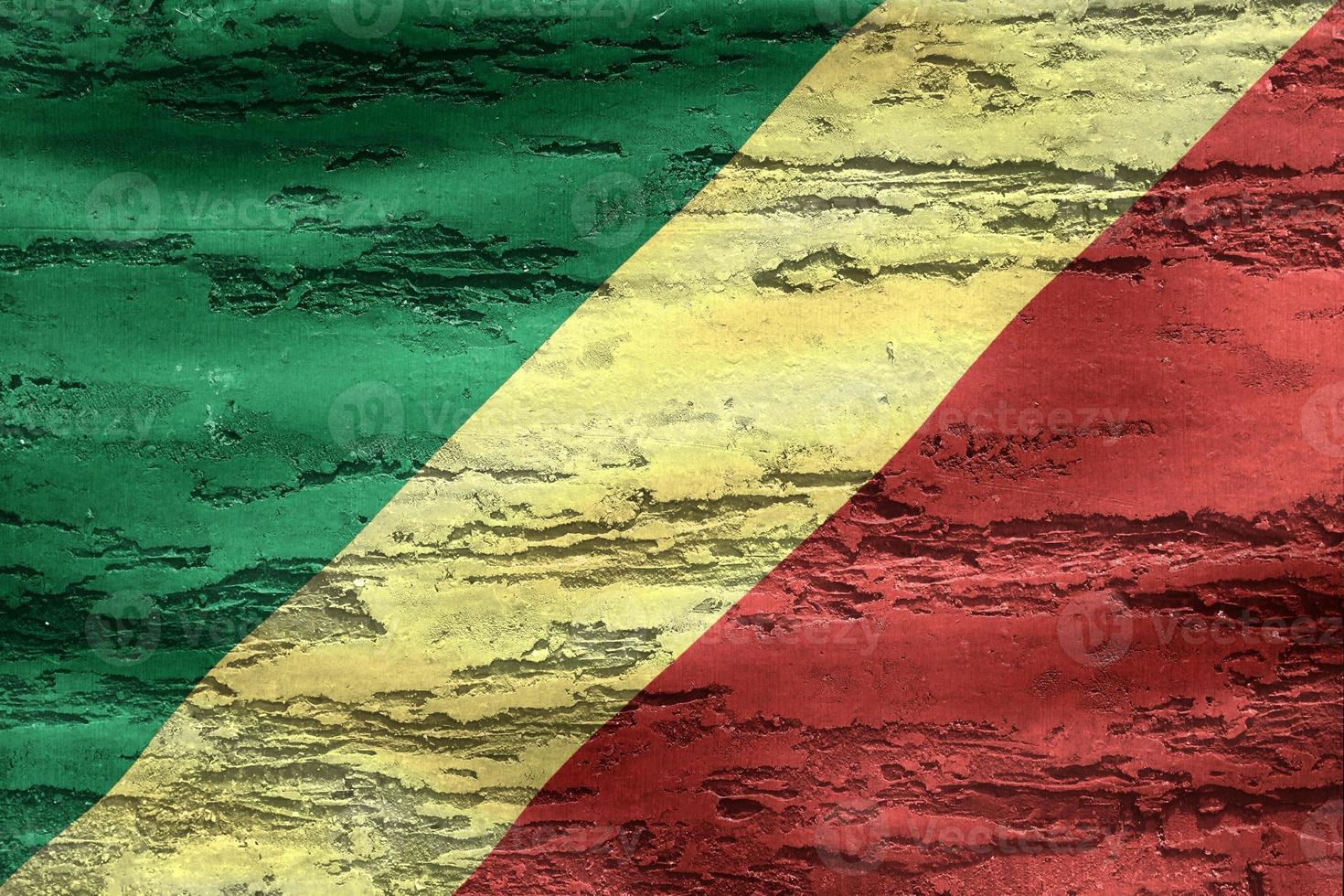 Republic of the Congo flag - realistic waving fabric flag photo